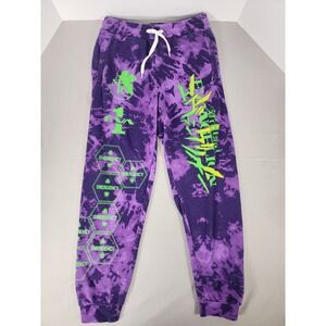Hot Topic Neon Genesis Evangelion Purple Tie Dye Sweatpants Small NERV EVA-01